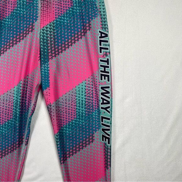 All The Way Live Full Dye Geometric Pattern Leggings Size Large - Picture 5 of 10
